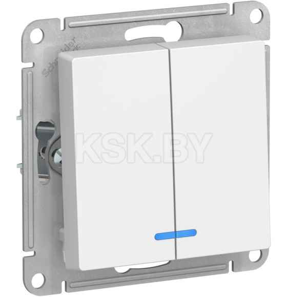 ШЭ Атлас Выкл. 2кл. с/у с инд.,  10А, (б/рамки, белый) ATN000153 (20шт/уп)