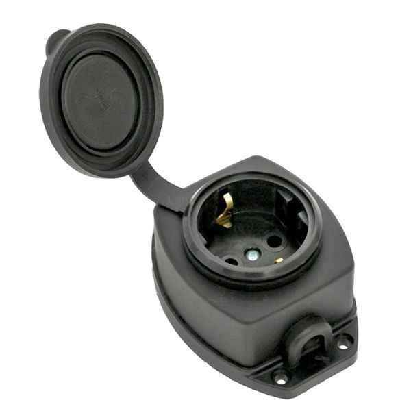 Розетка каучук  настенная 1 м 2P+PE 16А 220В черная Navigator, 61370, РФ