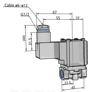 2/2 Клапан Н.З., на пар, G3/8", бронза, 1.6 MPa VXB215AHA