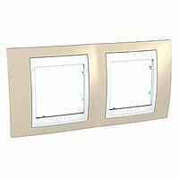 ШЭ Уника Рамка 2-я гориз.(белый xамелеон) MGU6.004.18(10шт/уп)