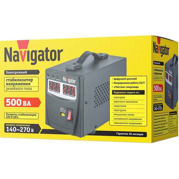 Стабилизатор напряжения NVR-RF1-500 Navigator 61 765 (переносн.)