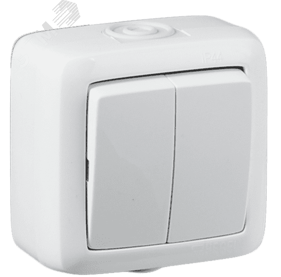 xегель Альфа Выкл. о/у 2кл брызгозащ. IP44 (250В, 10А) белый ВА10-251