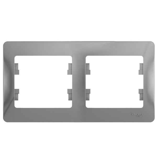 ШЭ Глосса Рамка 2-я гориз. GSL000302 (алюм) (30шт/уп)