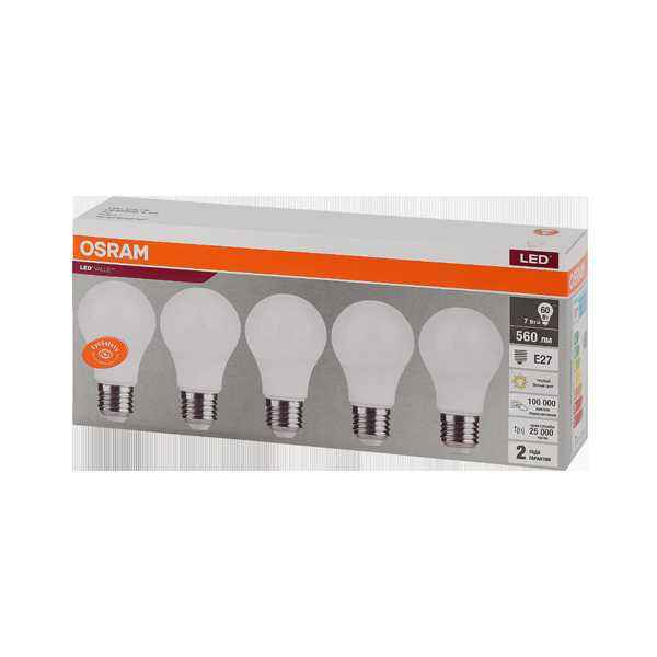 Лампа ЛЕД  E27  7,0Вт 3К LVCLA60 7SW/830 230V RU OSRAM