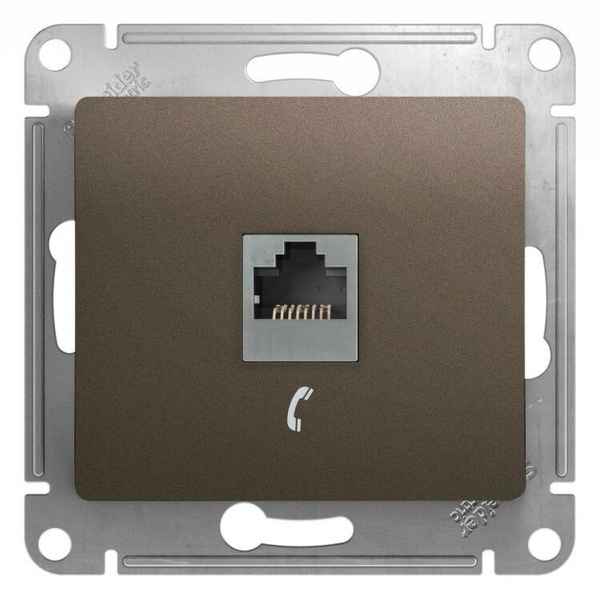 ШЭ Глосса Роз.телеф. с/у RJ11 (антрацит, б/рамки) GSL000781T (2шт/уп)