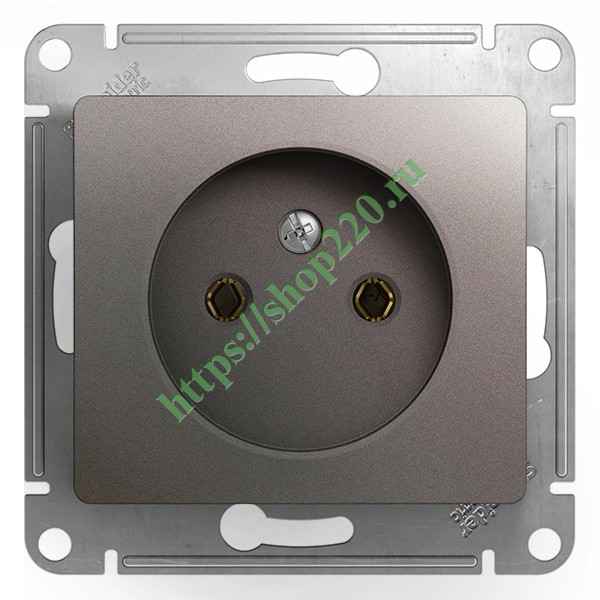 ШЭ Глосса Роз. 1-я с/у без/з 16А (платина, б/рамки) GSL001241 (5шт/уп)