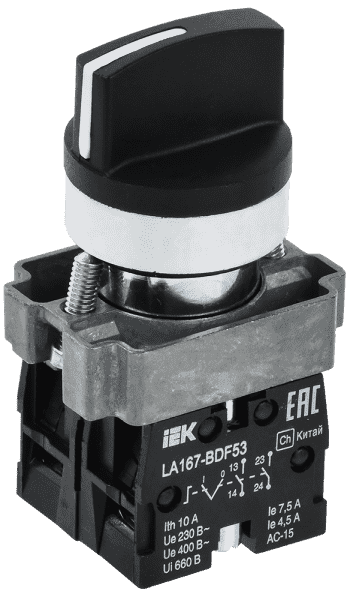 Переключат. LA167-BDF53 3 полож. 2NO черный ИЭК