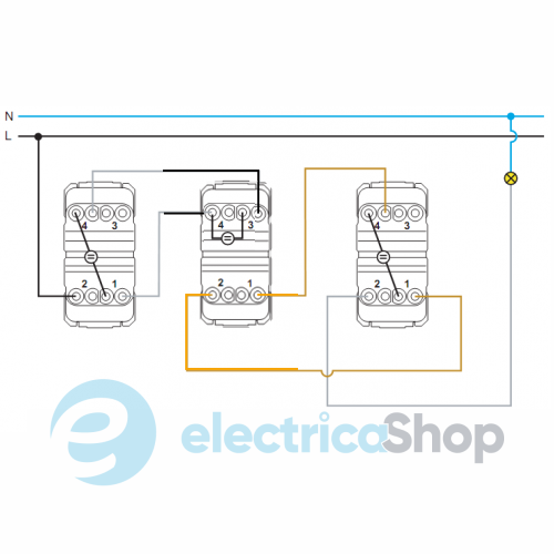 ШЭ Уника Перекл. 1кл. перекрестный с/у (беж., б/рамки) MGU3.105.25 (10шт/уп)