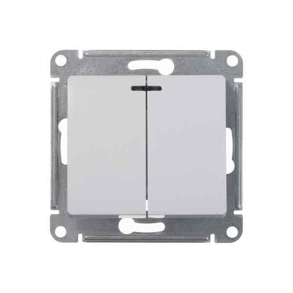 ШЭ Глосса Выкл. 2кл. с/у с инд. (белый, б/рамки) GSL000153 (20шт/уп)