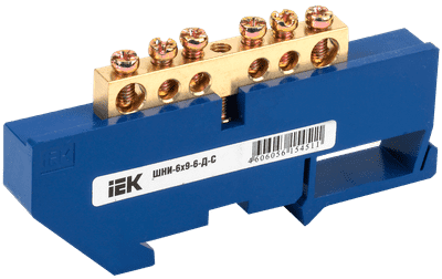 Шина нулевая на DIN-изол ШНИ-6x9-6-Д-С EKF