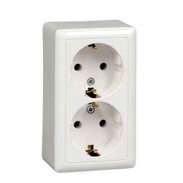 ШЭ xит Роз. о/у 2-я с заземл. без/шт изол.пл. 16А (белый)(84шт) RA16-238I-B