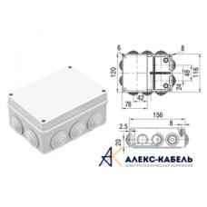 Коробка расп. о/п 150x110x70  IP55 10вводов с крыш. HEGEL  КР2606   (36шт/уп)