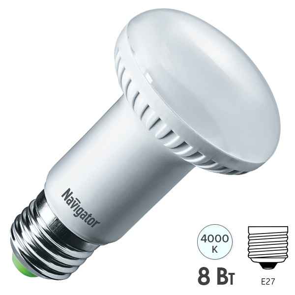 Лампа ЛЕД  R63-8-230-4K-E27 (рефлекторн.) Navigator, 94138