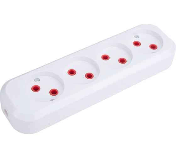 Колодка розеточная 4 гнезда без з/к АБС пластик, белая NCA-BL01-04-X-WH Navigator  61587