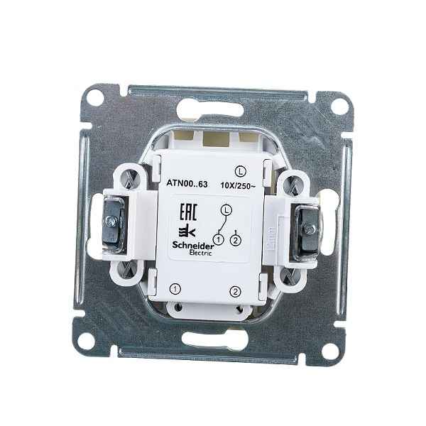 ШЭ Атлас Перекл. 1кл. с/у с инд.,  10А, (б/рамки, белый) ATN000163 (20шт/уп)