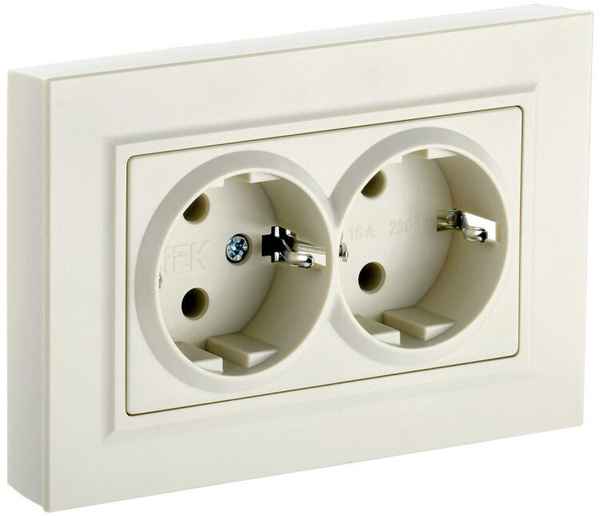 ИЭК Брайт Роз. 2-я с з/к без з/ш 16А в сб. РС12-3-БрКр беж. IEK