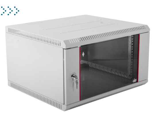 Шкаф телекоммуникационный настенный разборный 6U (600х520) дверь стекло