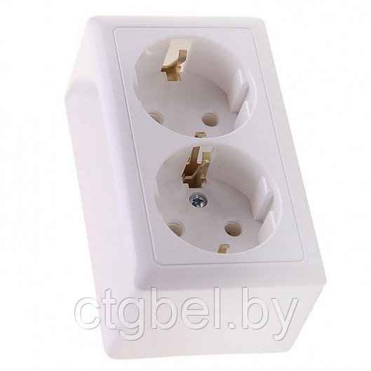 Элект Викинг Роз. о/у 2-я с заземл. 16А IP20 РА16-238-Б (белый) (50шт) Элект