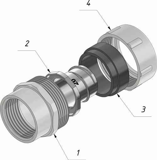Резьбовой крепежный элемент с внутренней резьбой РКВ-12 У2  IP54 ГОФРОМАТИК