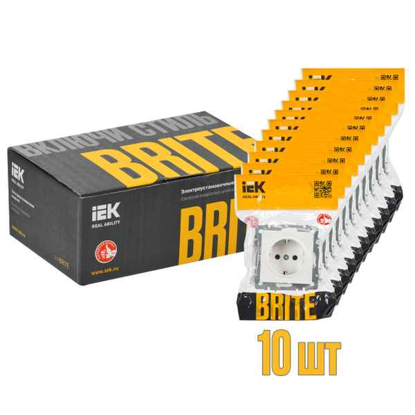 ИЭК Брайт Роз. 1м с з/к без з/ш 16А РС11-1-0-БрШ шампань IEK