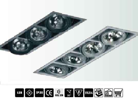 ст гво  SNS 4x70 квадр.с пласт. боксом (комплект) "CARDAN" 46147002 светильник