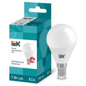 Лампа ЛЕД  E14  7Вт шар мат.4К LED-M G45 Белсвет 41693
