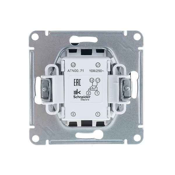 ШЭ Атлас Перекл. 1кл. с/у,  10А, (б/рамки, карбон) ATN001061 (5шт/уп)