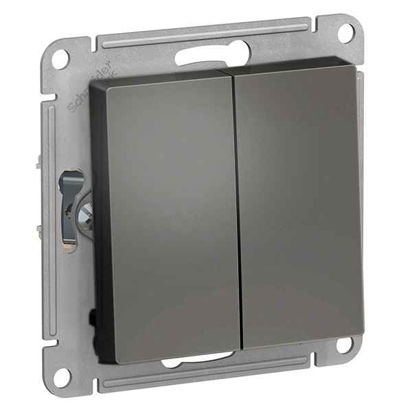 ШЭ Атлас Выкл. 2кл. с/у,  10А, (б/рамки, сталь) ATN000951 (5шт/уп)