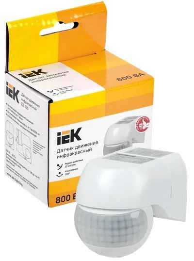 Датчик движ.ДД ИК универс.встраив.800Вт, угол обз.180/360 дальн 8м IP65 NS-IRM09-WH Navigator 61653