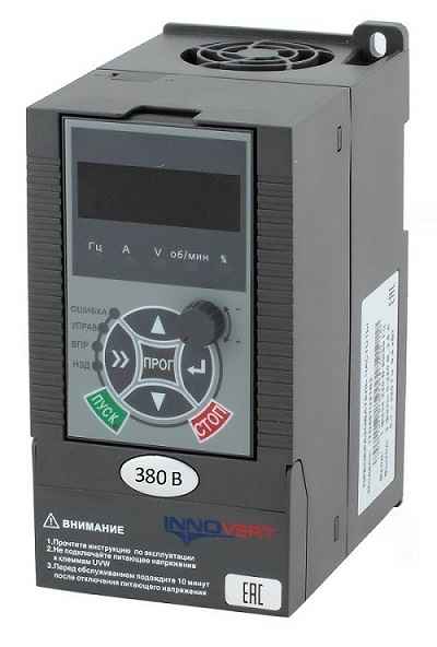 Частотный преобразователь Преобразователь частоты векторный INNOVERT ITD112U43B2 (1,1 кВтx380 В), выходной ток 3.0 А, NPN/PNP INNOVERT