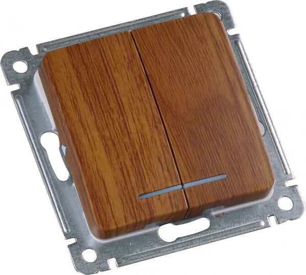 xегель Мастер Выкл 2кл. с/у, с рамкой, дуб ВС10-351-05