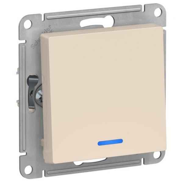 ШЭ Атлас Выкл. 1кл. с/у с инд.,  10А, (б/рамки, беж) ATN000213 (20шт/уп)