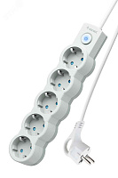 Удлинитель  5м  5 роз.  СФ- NSP выкл, с заземл.белый С.фильтр, ПВС 3x0.75 Navigator  71863