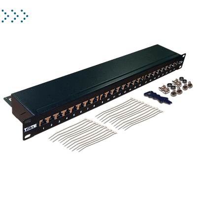 Патч-панель TWT 24 порта, STP, кат.6, 1U