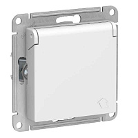 ШЭ Атлас Роз. 1-я с/у с/з з/шт с крышкой, 16А, IP20, (б/рамки, белый) ATN000146 (15шт/уп)