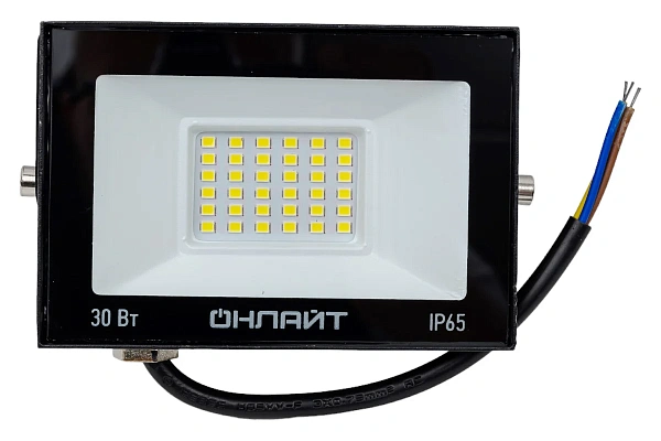 Прож. ЛЕД  30Вт 6К чер.2400Лм OFL-30-6K-BL-IP65-LED ОНЛАЙТ 71658