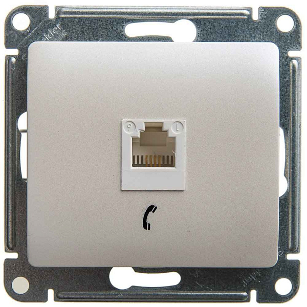 ШЭ Глосса Роз.телеф. с/у RJ11 (перламутр, б/рамки) GSL000681T (10шт/уп)