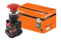 Кнопка ANE-22 "Грибок" с фиксацией красный d22мм 1з+1р Navigator