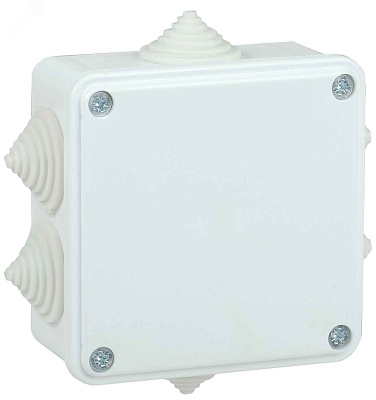 Коробка распаячная КМ о/п 100x100x45мм IP44 6 вводов белая IEK