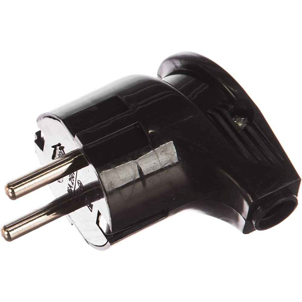 Вилка штепсел. угловая с/з черная NCA-PL04-16A-E-BL Navigator 61 363