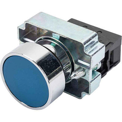 Кнопка LAY5-BA61 без подсветки синяя 1НО ИЭК