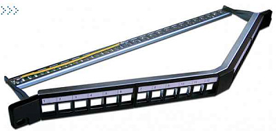 Патч-панель наборная 19" компактная, экранированная, 24 порта, 0.5U