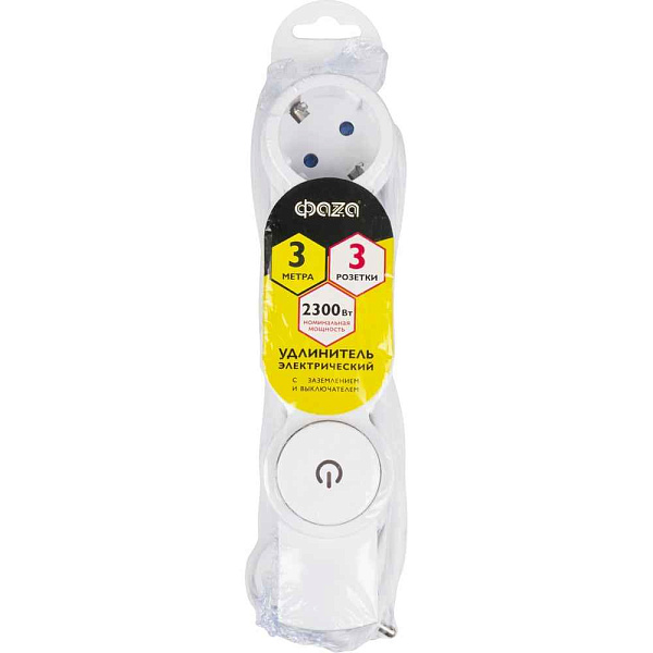 Удлинитель  3 м  3 роз. с заземл. 10А (3x 0,75мм2) Navigator 71452