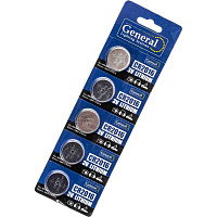 Элемент питания CR2016 GBAT-CR2016  кнопочная литиевая 5шт в блист. General 800566