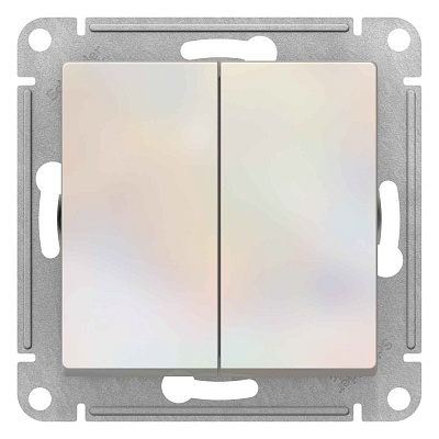 ШЭ Атлас Перекл. 2кл. с/у,  10А, (б/рамки, жемчуг) ATN000465 (10шт/уп)