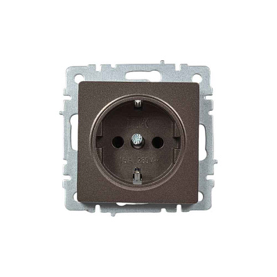 ИЭК Брайт Роз. 1м с з/к без з/шт 16А  РС11-1-0-БрТБ   темная бронза