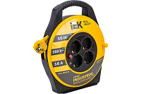 Удлинитель 10м  4 роз. с заземл. УК10 катушка IP20, ПВС 3x1,5, ИЭК Industrial