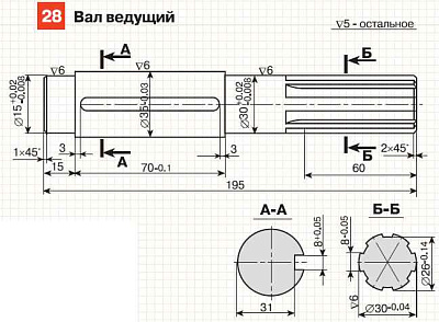 Цилиндрический мотор-редуктор 452A (i=29,41) вал вх./вых. 28/28 мм INNOVARI