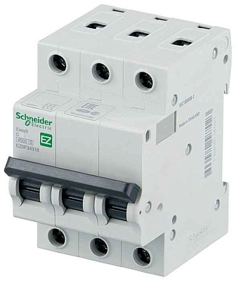 EZ9F34306 АВТ. ВЫКЛ. EASY 9 3П 6А С 4,5кА 400В