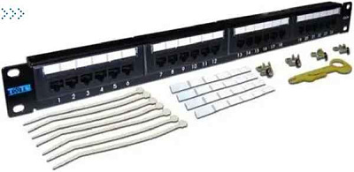 Патч-панель TWT 24 порта, UTP, кат.5E, 1U